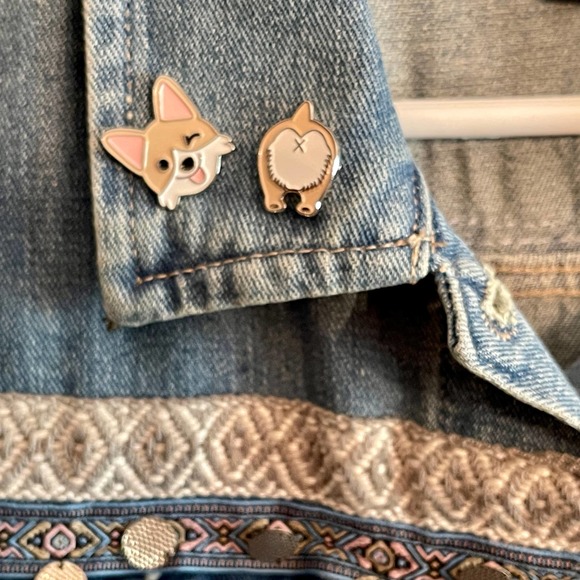 Boom Boom Jeans Denim Jacket Sz Med. 5-Button Front 2 Pockets S1151-400 - Picture 8 of 12